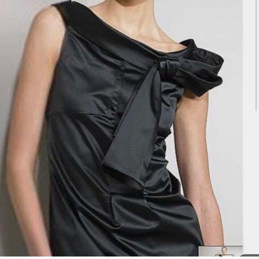 Diane von Furstenberg “PIA” Satin Cocktail Dress Black SZ 2